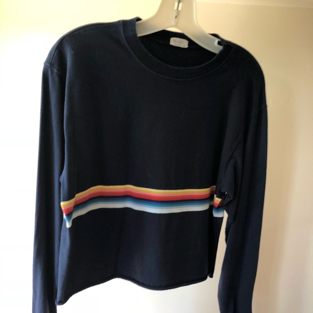 Navy blue\rainbow stripe BrandyMelville sweatshirt